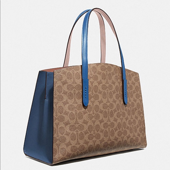 28. Coach Charlie Carryall In Colorblock Signature Canvas - Picture 2 of 10